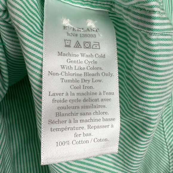 Everlane The Silky Cotton Relaxed Button Down Shirt Striped Jade Green White 00 - Picture 6 of 6